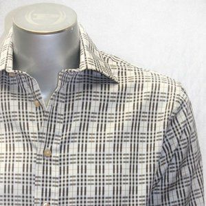 Men's Rufus Bronze | Off White Plaid Long Sleeve Button Down Shirt